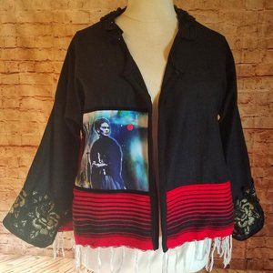 Santoria FRIDA KAHLO Cotton-Wool Black Jacket